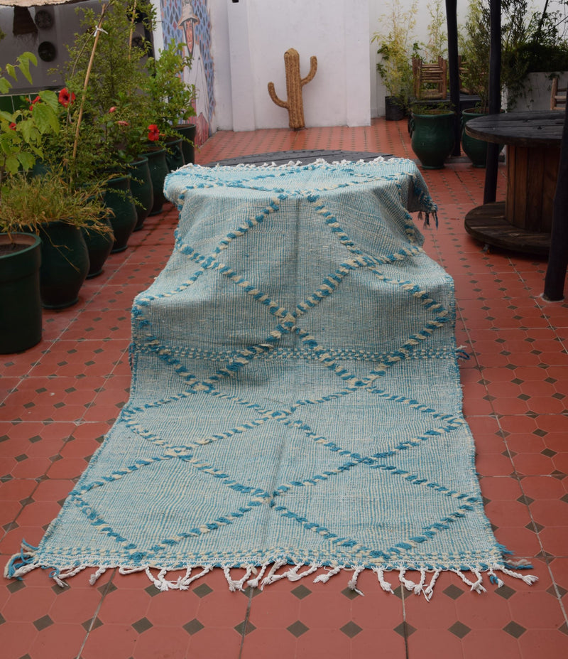 Zanafi Flat Weave in Turquoise-Blue