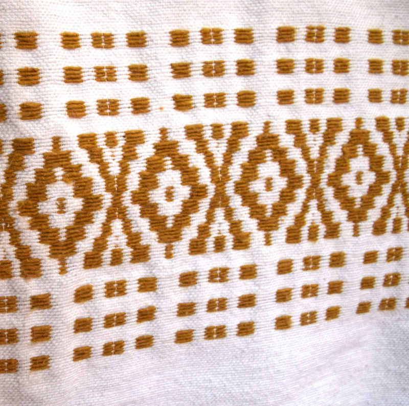 Mustard on White Cotton Blanket