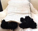 Black on White Cotton Blanket