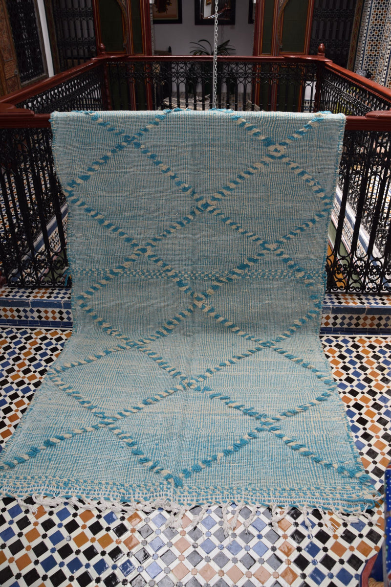 Zanafi Flat Weave in Turquoise-Blue