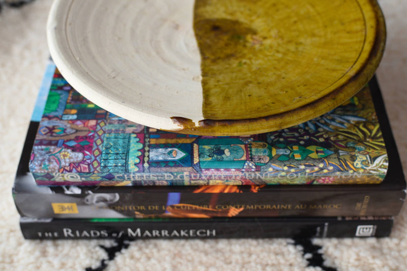 A set of two Mustard & Half Dipped Tamegrout Bowls