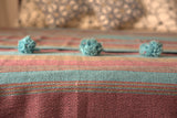 Teal, Orange and Sunset Cotton Blanket